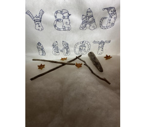 Stickdatei - Schneemann Alphabet Buchstabe U